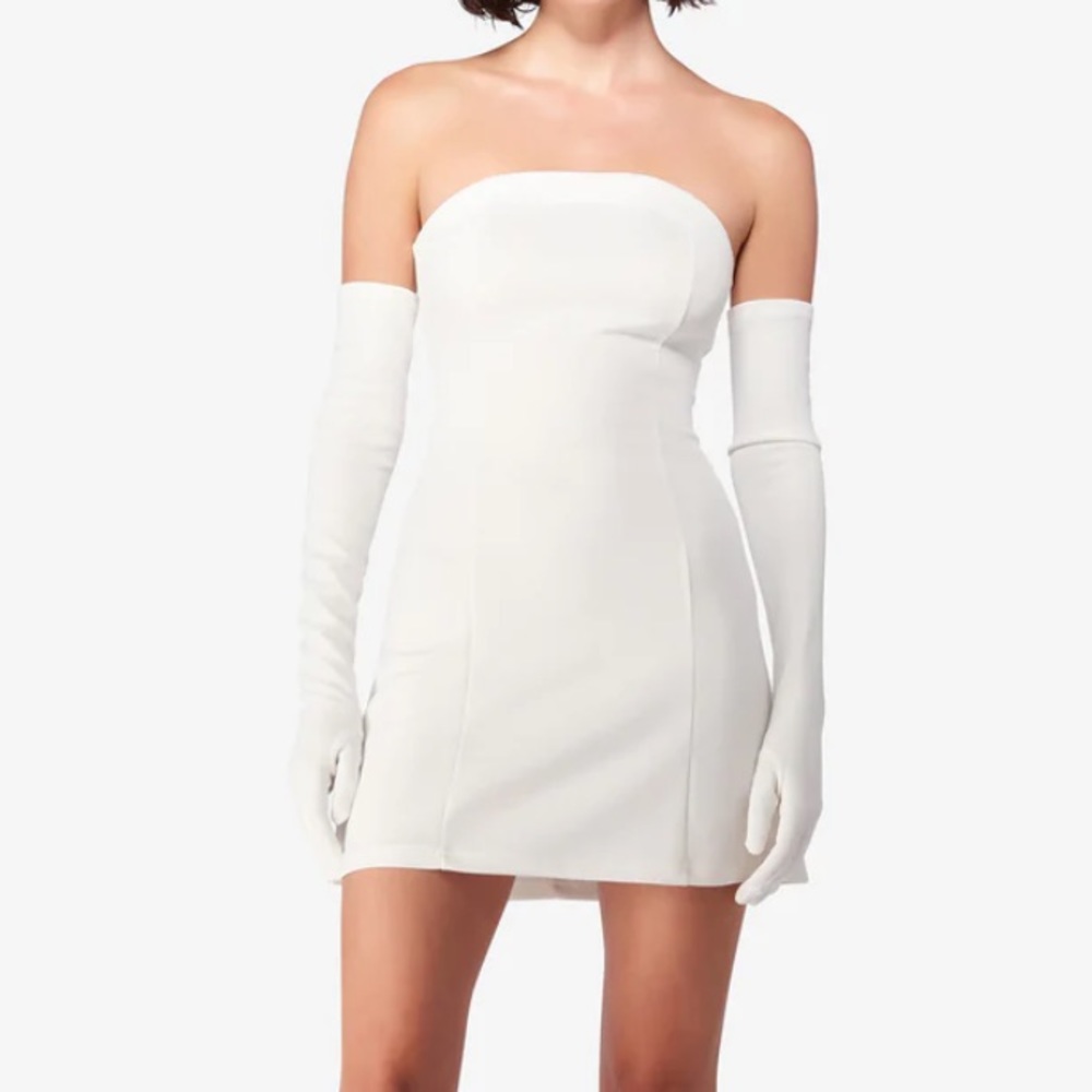 NWT miscreants Cupid dress with gloves - WHITE XS